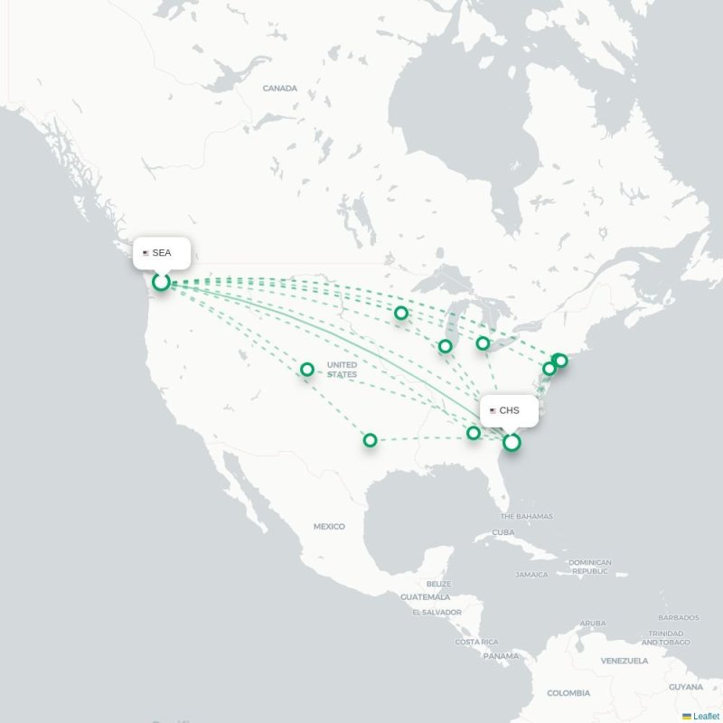 SEA - CHS route map