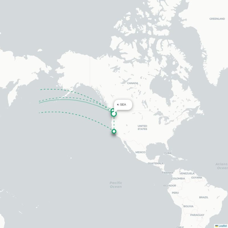 SEA - HND route map