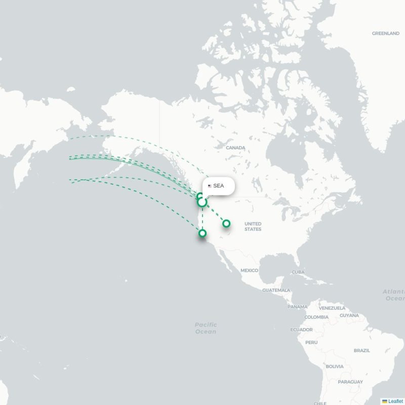 SEA - ICN route map
