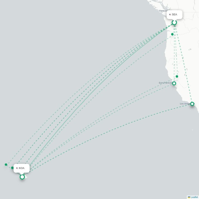 SEA - KOA route map