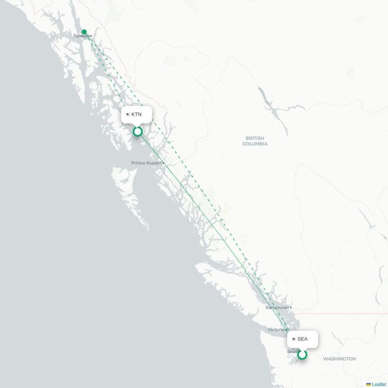 SEA - KTN route map