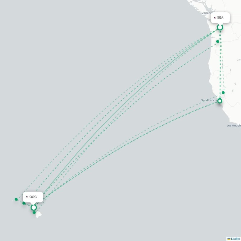 SEA - OGG route map