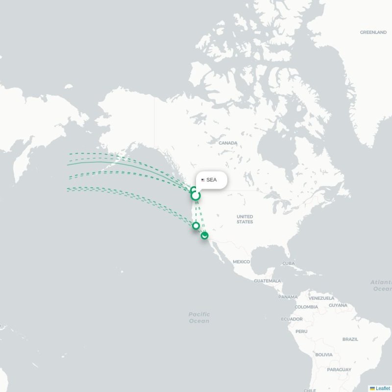 SEA - TPE route map