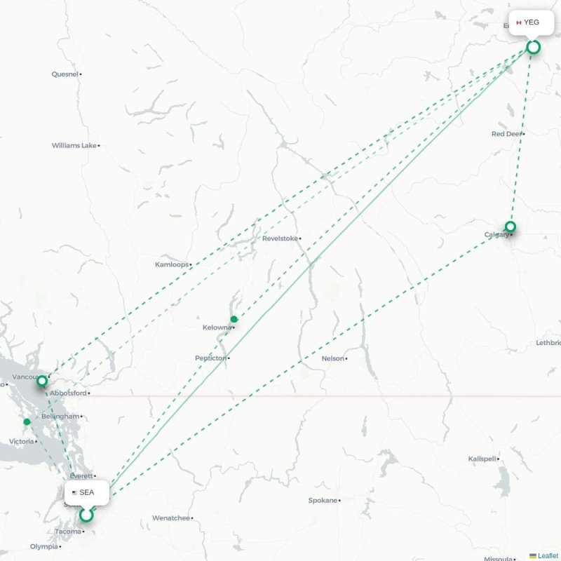 SEA - YEG route map