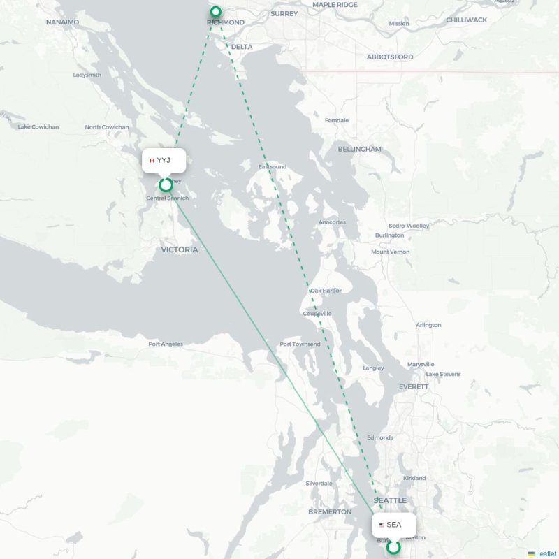 SEA - YYJ route map