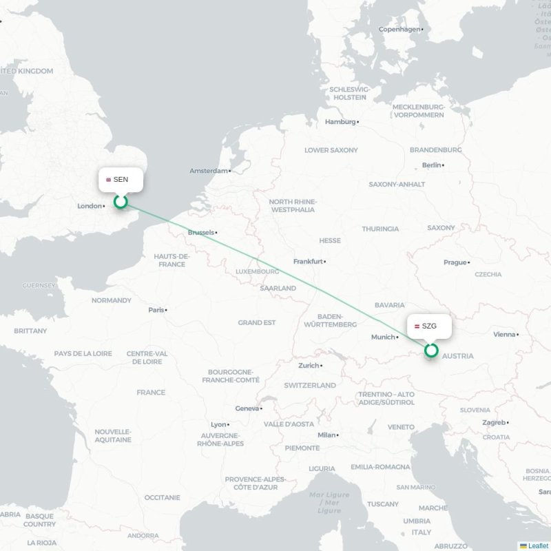 SEN - SZG route map