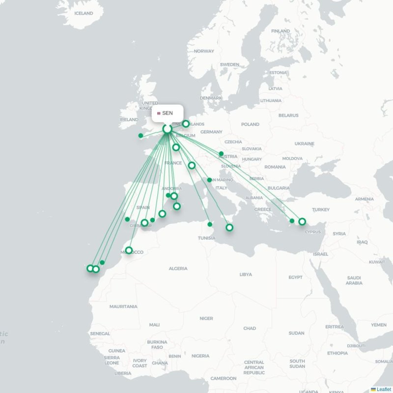 SEN - NQY route map
