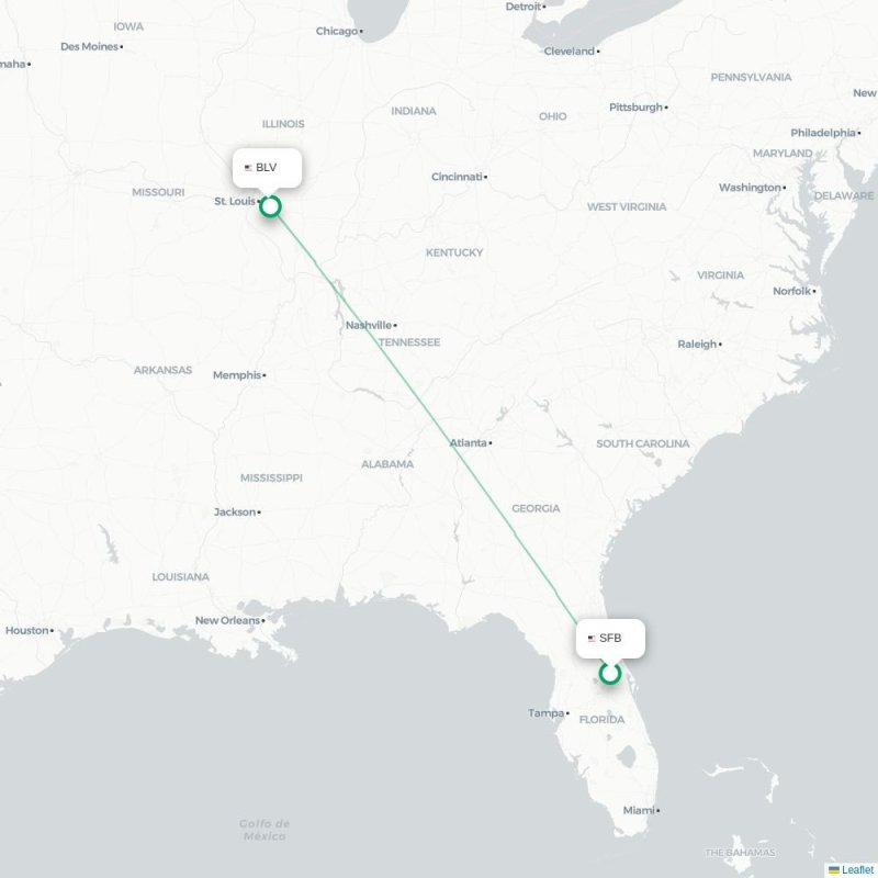 SFB - BLV route map