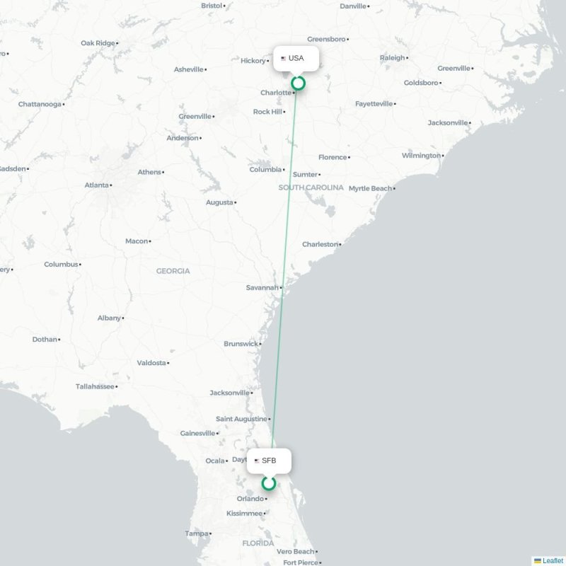 SFB - USA route map