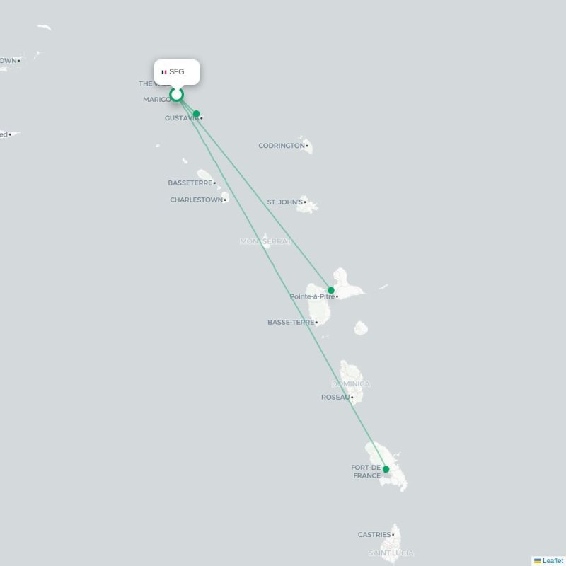 SFG - SBH route map