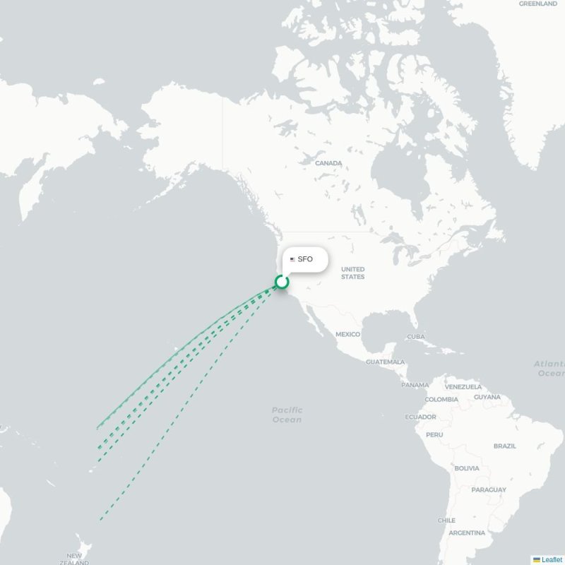 SFO - ADL route map