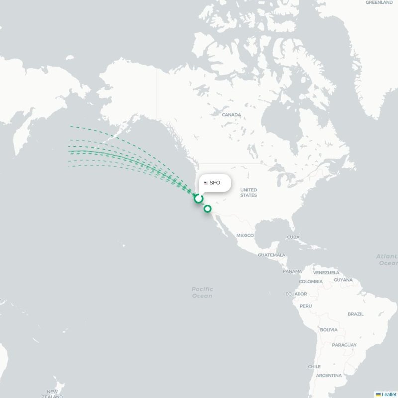 SFO - CAN route map