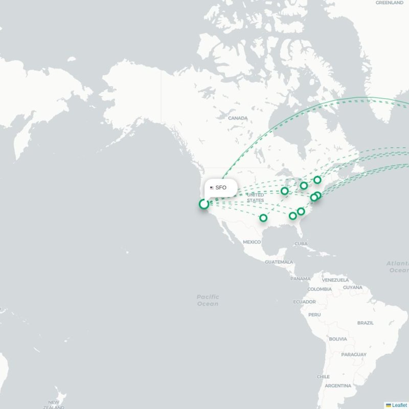SFO - FCO route map