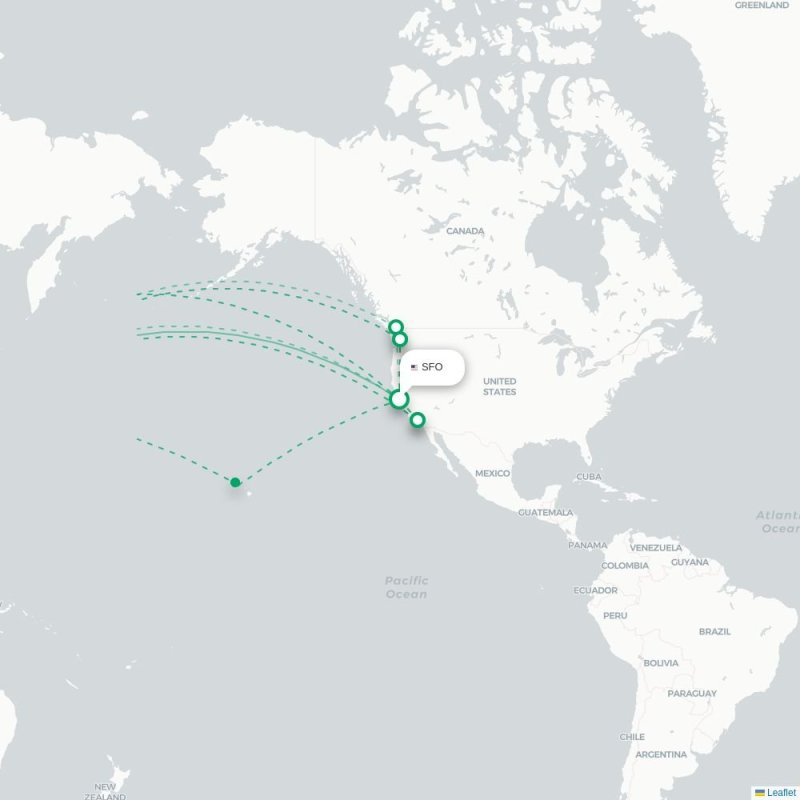 SFO - HND route map
