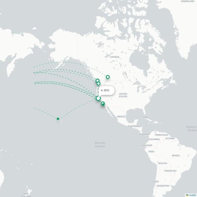 SFO - NRT route map