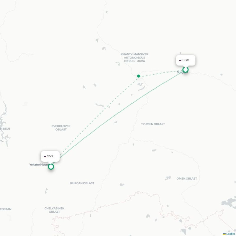 SGC - SVX route map