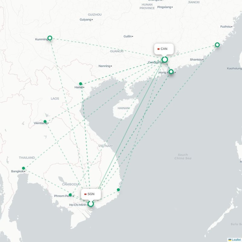 SGN - CAN route map