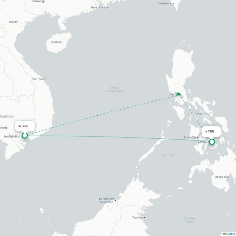 SGN - CEB route map