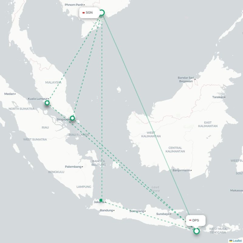 SGN - DPS route map