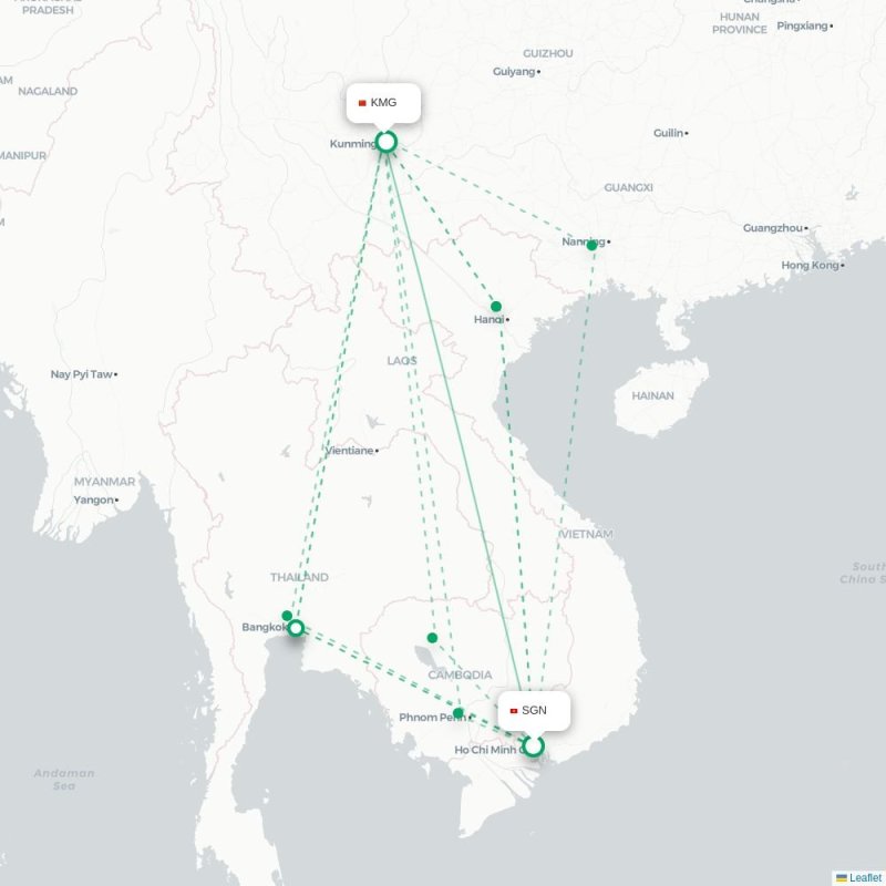SGN - KMG route map