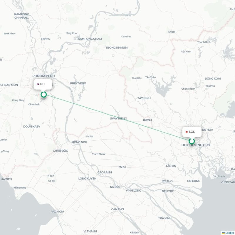 SGN - KTI route map