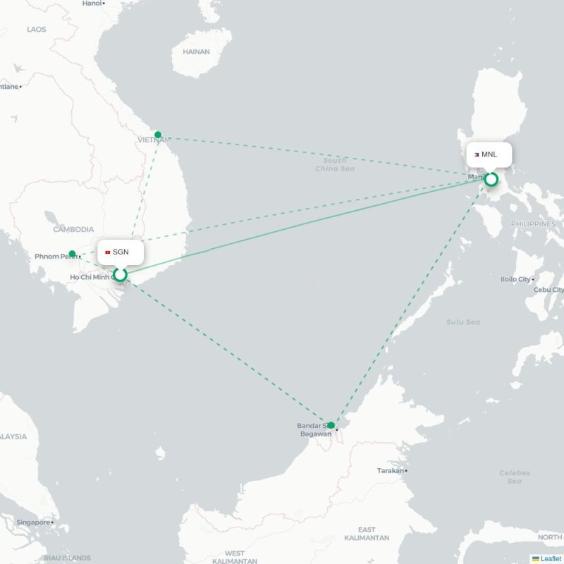 SGN - MNL route map