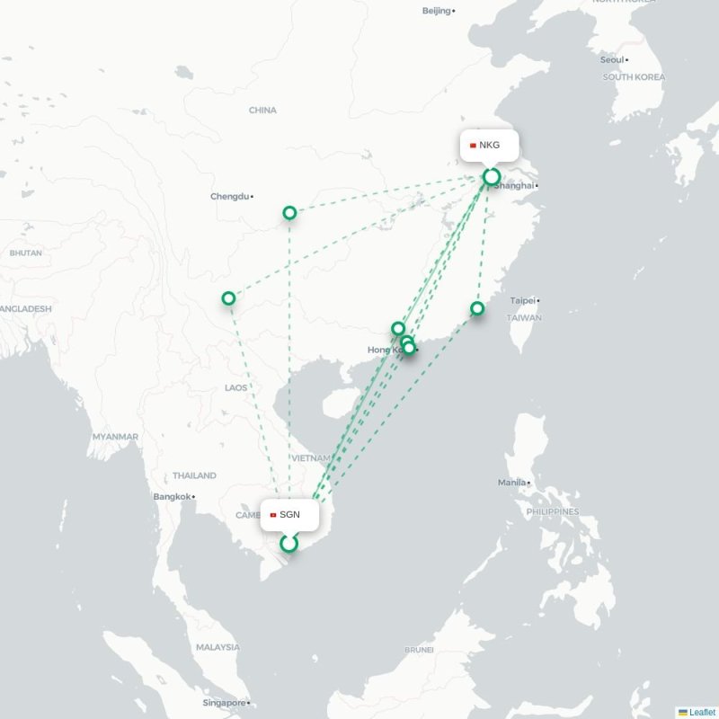 SGN - NKG route map