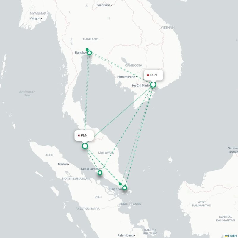 SGN - PEN route map