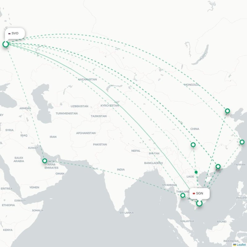 SGN - SVO route map
