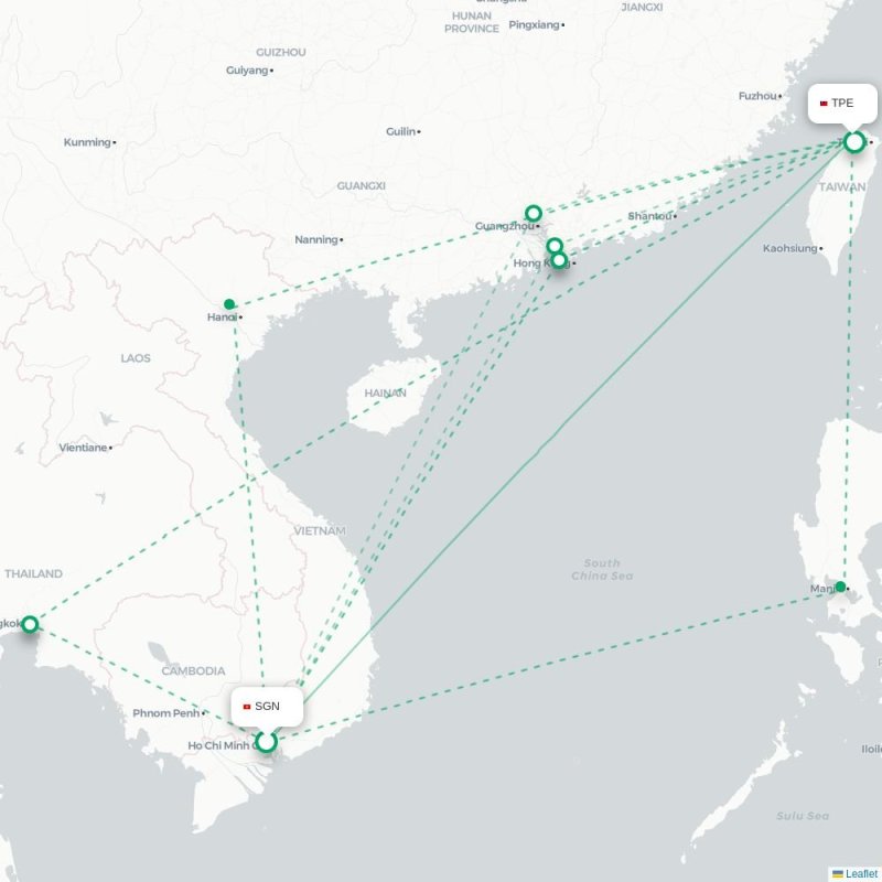 SGN - TPE route map