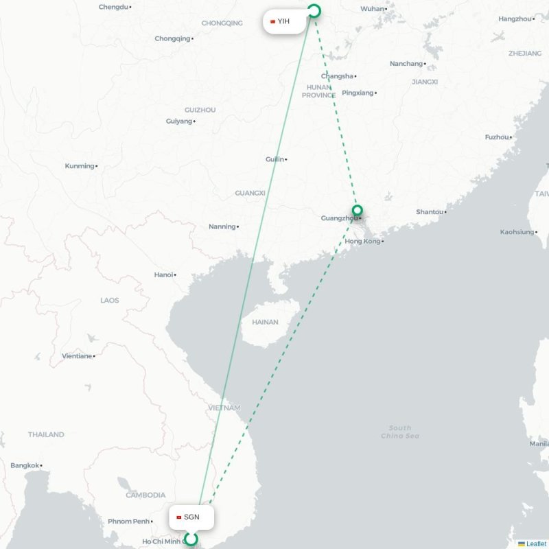 SGN - YIH route map