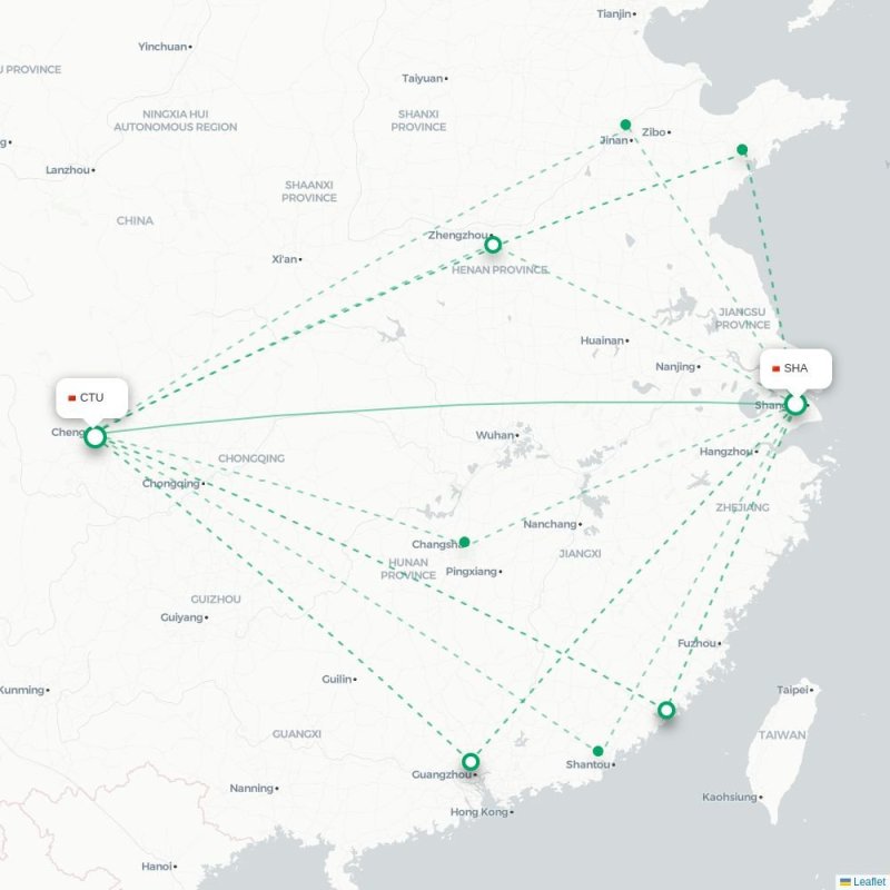 SHA - CTU route map