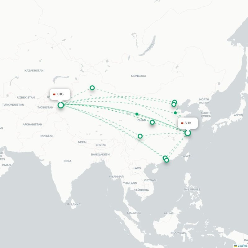 SHA - KHG route map