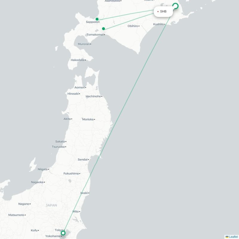 SHB - HND route map