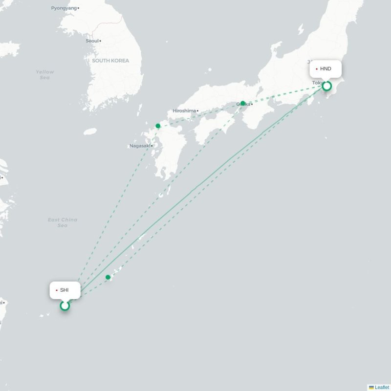 SHI - HND route map
