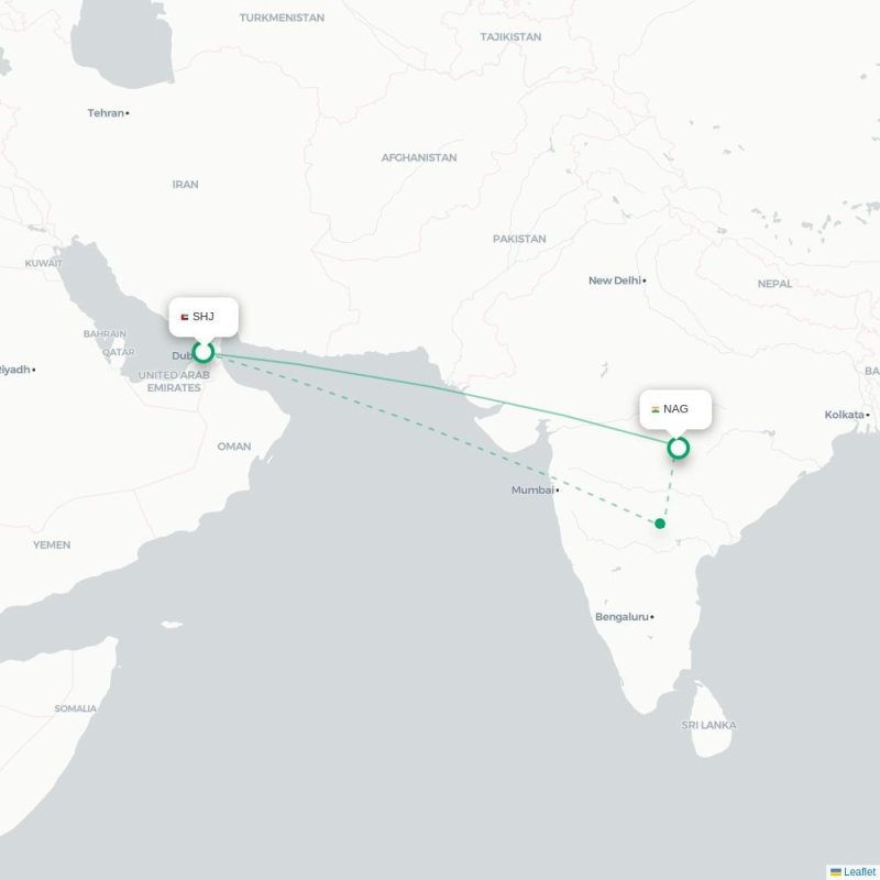 SHJ - NAG route map