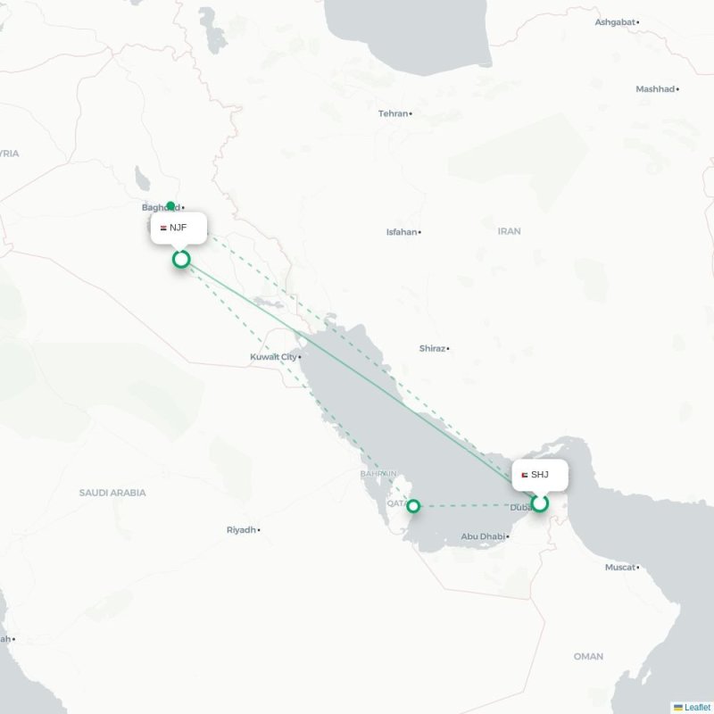 SHJ - NJF route map
