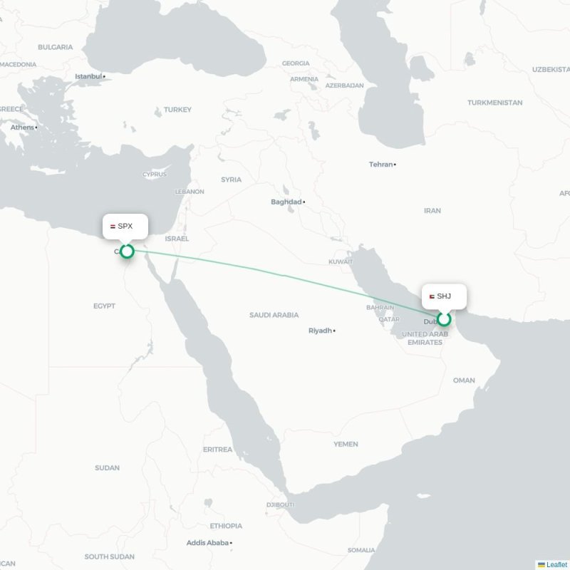 SHJ - SPX route map