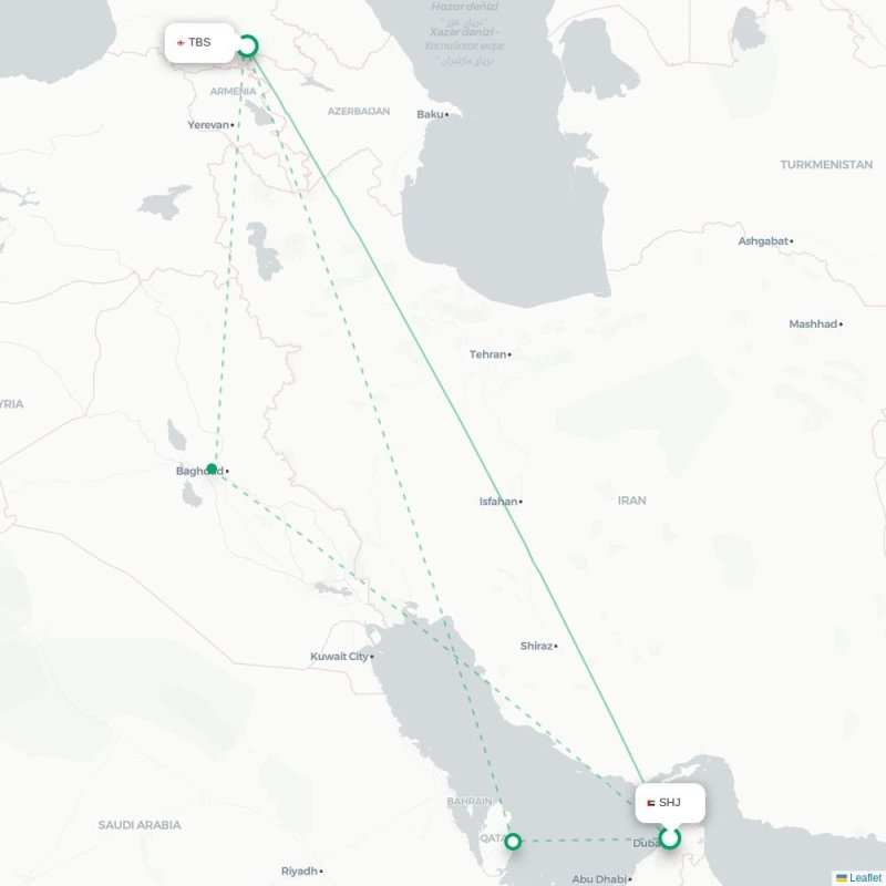 SHJ - TBS route map