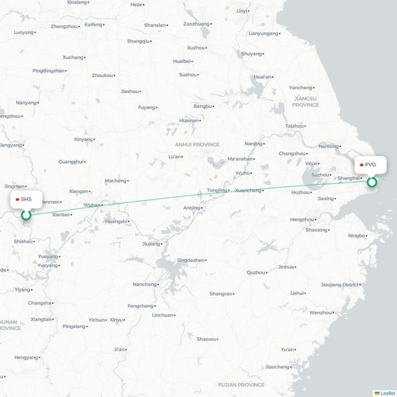 SHS - PVG route map