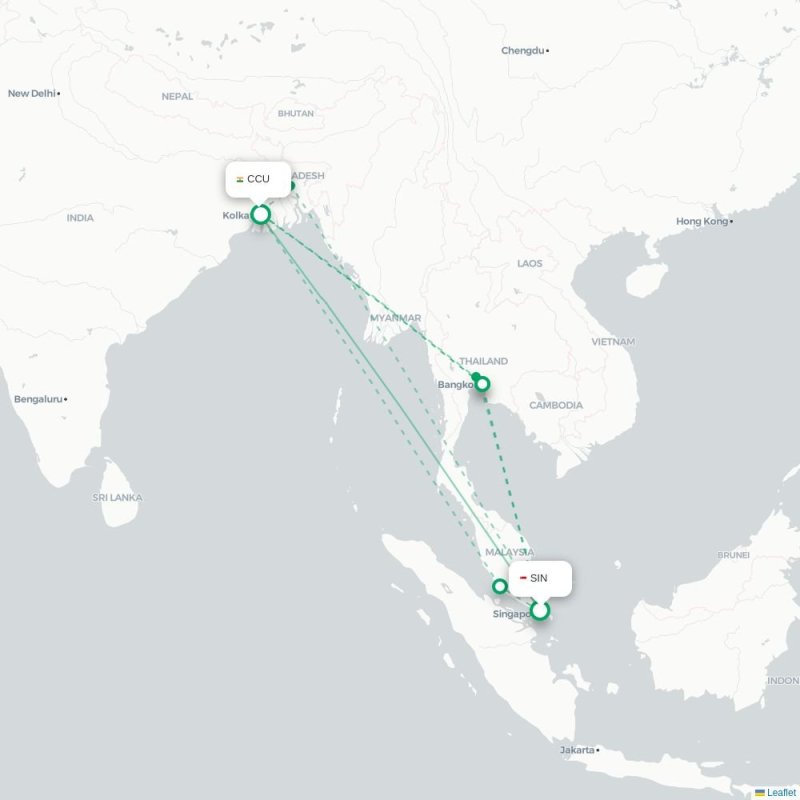 SIN - CCU route map