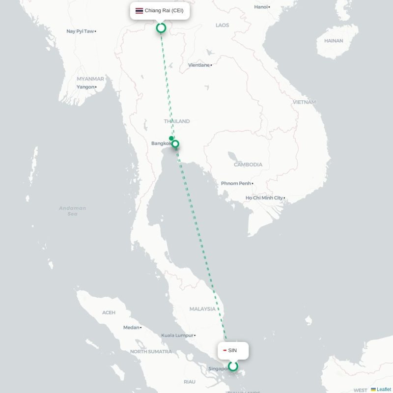 SIN - CEI route map
