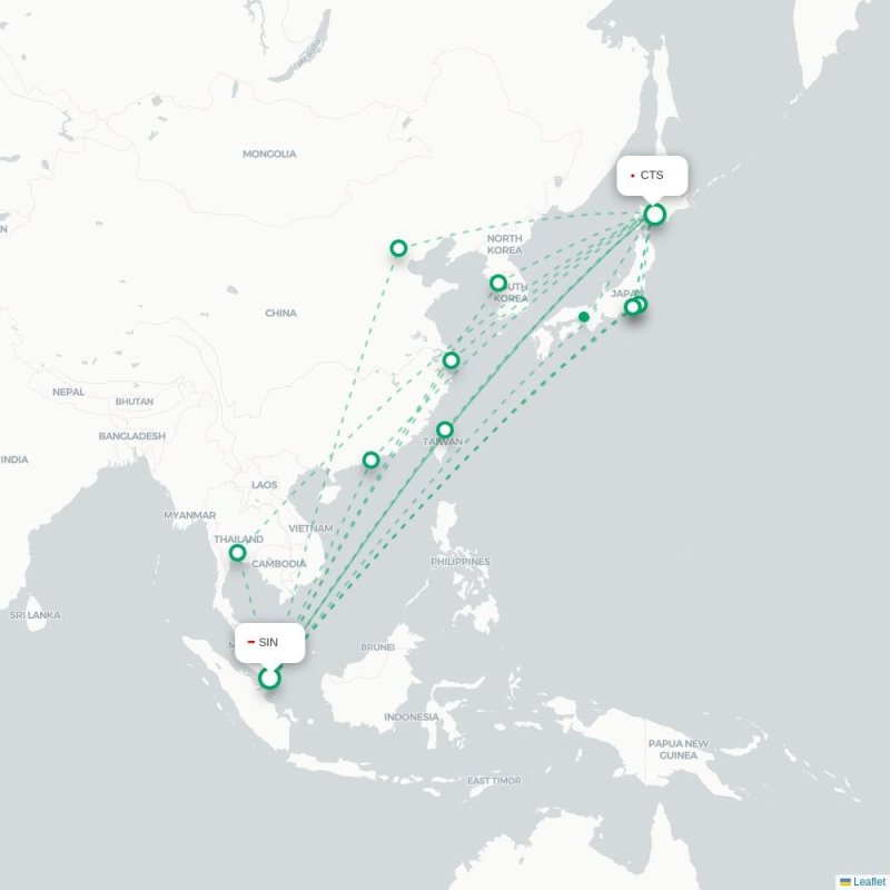 SIN - CTS route map