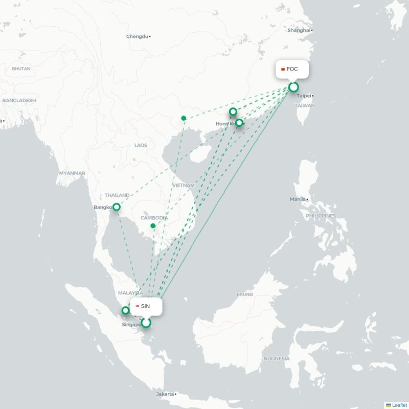SIN - FOC route map
