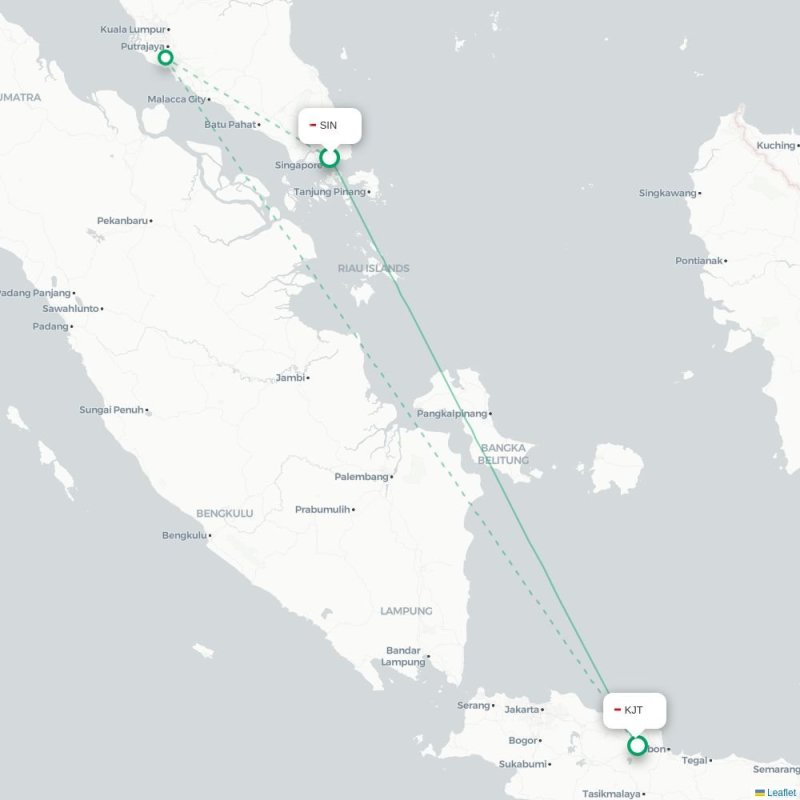 SIN - KJT route map
