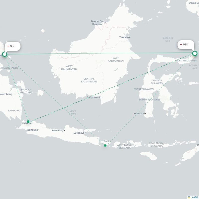 SIN - MDC route map