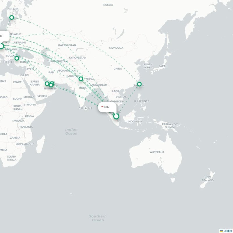 SIN - VIE route map