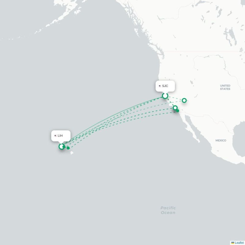 SJC - LIH route map
