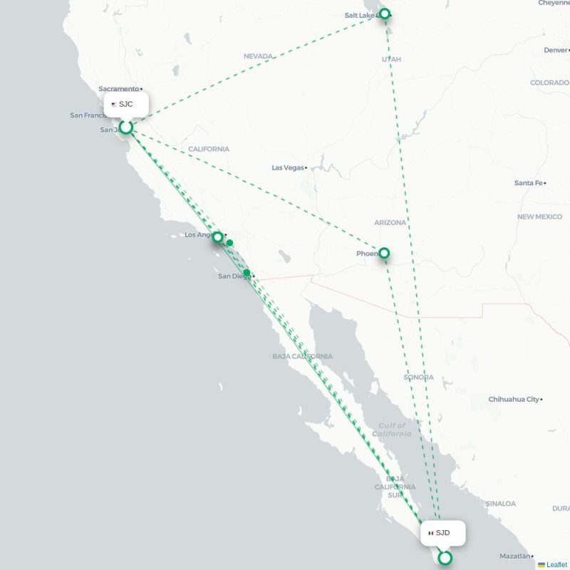 SJC - SJD route map
