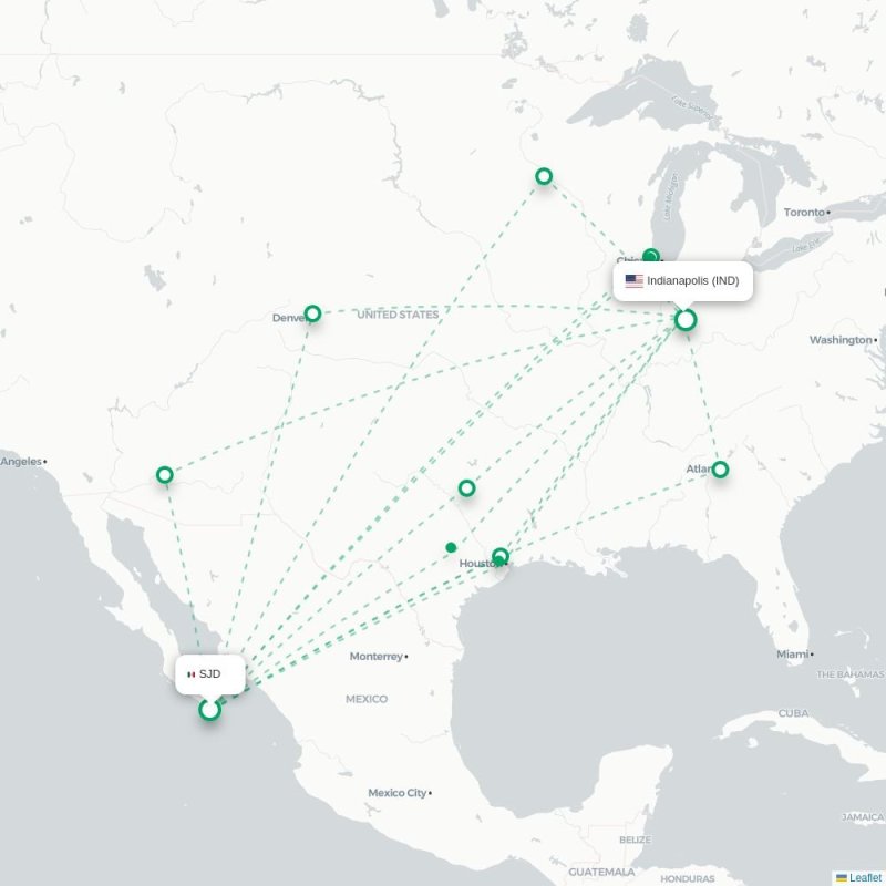 SJD - IND route map